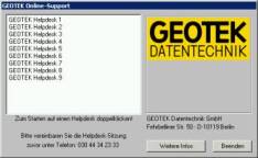 Programmfenster mit der Helpdesk-Nummer, die wir Ihnen nennen Programmfenster mit der Helpdesk-Nummer, die wir Ihnen nennen