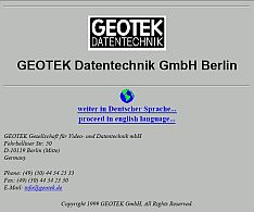 Erste GEOTEK-Homepage von 1998