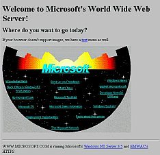 Erste Microsoft-Homepage 1995